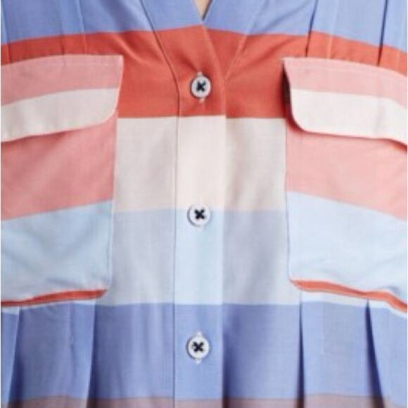 Anthropologie x Maeve Wynwood Button down Stripe Multicolor Oversized USA 14 - Picture 7 of 8